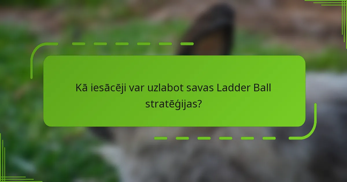 Kā iesācēji var uzlabot savas Ladder Ball stratēģijas?