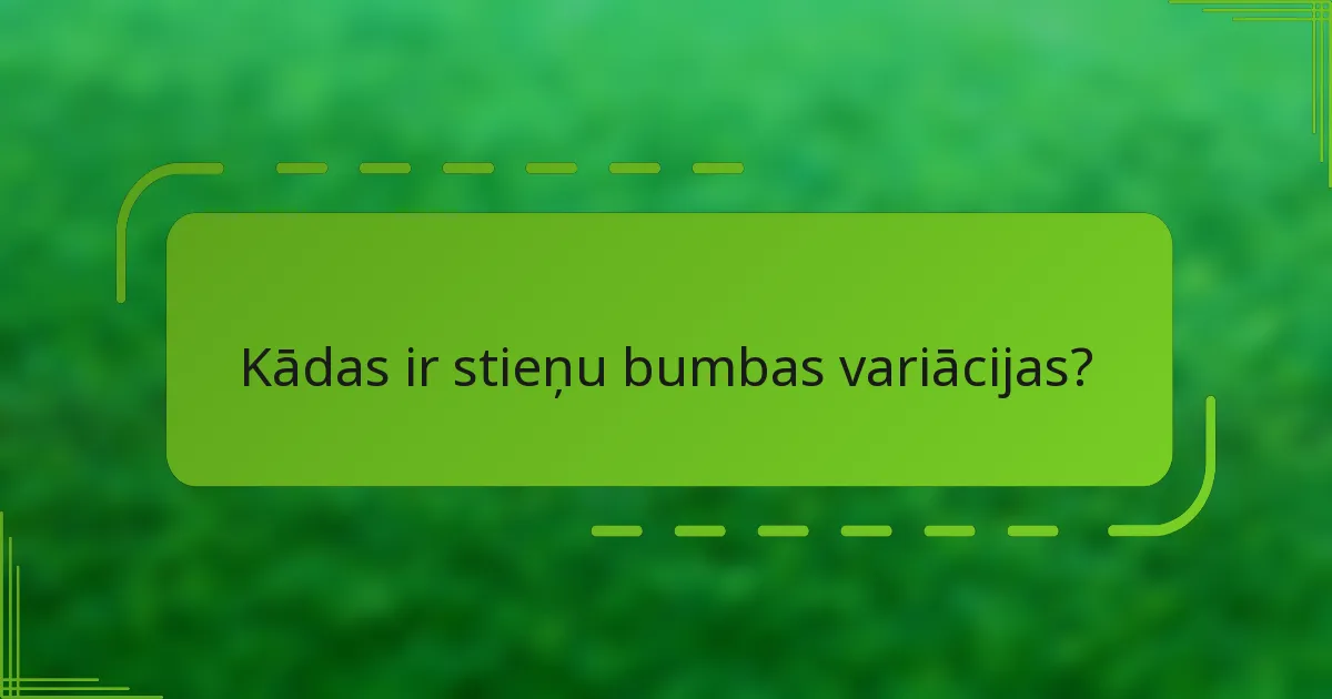 Kādas ir stieņu bumbas variācijas?