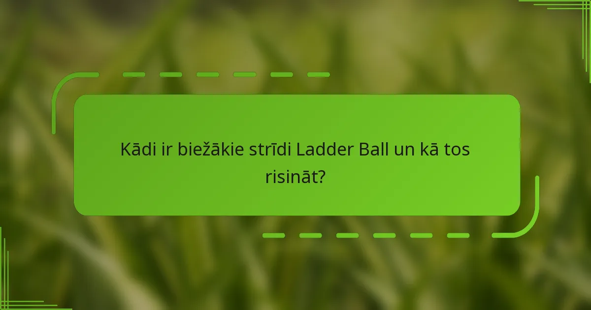 Kādi ir biežākie strīdi Ladder Ball un kā tos risināt?